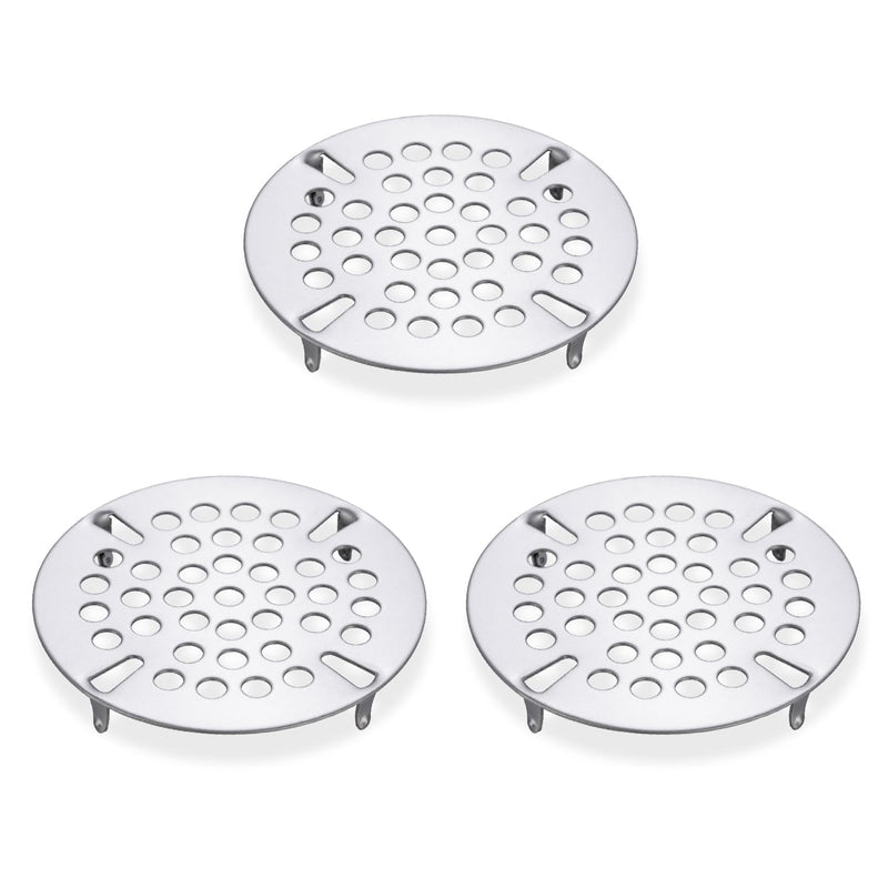 3-1/2 Inch Commercial Sink Strainer - 304 Stainless Steel 41-Hole Clog-Free Drain Cover, Precision Fit for 3.5" Drains & 3 Compartment Sinks, Heavy-Duty for High-Volume Kitchens (3-Pack) 3 Pack