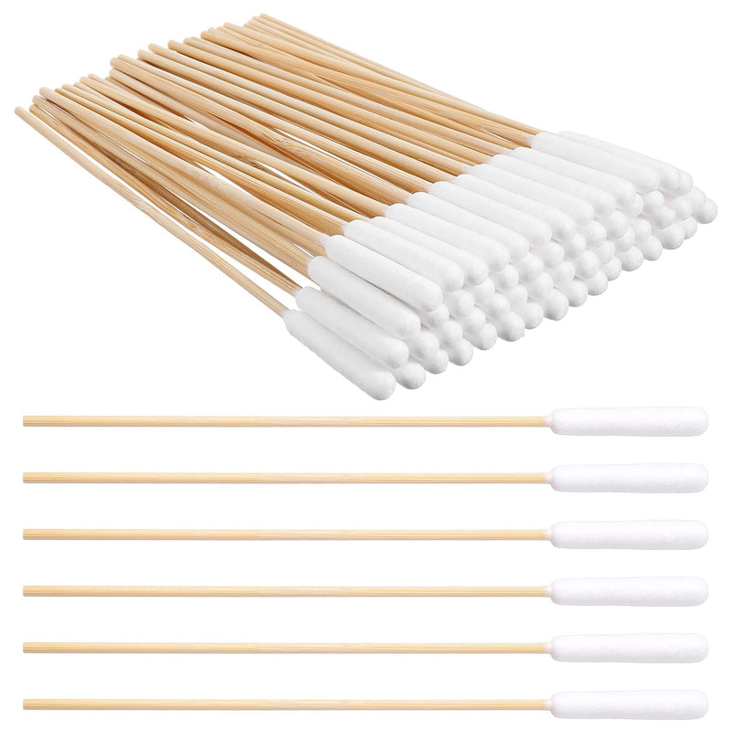 100Pcs Large Cotton Swabs 6 Inch Long Dog Ear Swabs with Bamboo Handle for Dogs Soft Cotton Buds Gentle and Lint-Free Specially Designed for Dogs Pets Ears Cleaning Solution