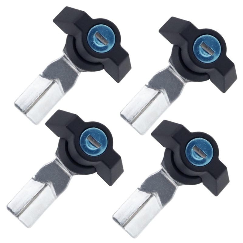 4pcs Thumb Operated Offset Cam Lock 7/8" Cylinder T Handle Thumb Turn Lock Replacement for RV Truck Tool Box Mailbox Vending Machine 4