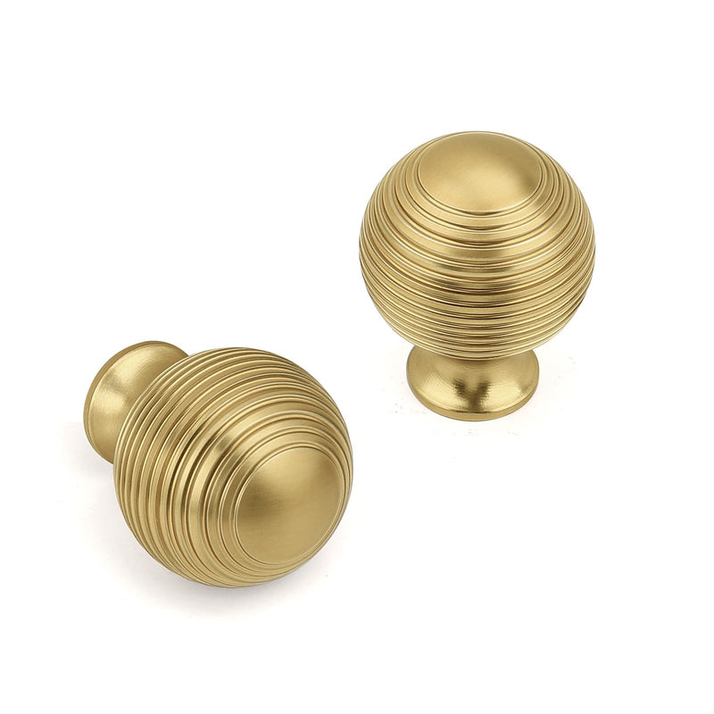 12 Pack Champagne Bronze Cabinet Knobs, Modern Round Ball Brass Knobs for Drawer Dresser Knobs, Solid Kitchen Cabinet Hardware, Diameter 1.18"(30MM) 12