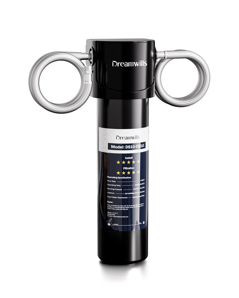 Dreamwills DS10 Under Sink Water Filter System, 1.3 GPM High Flow, 1 Year 11.89 in