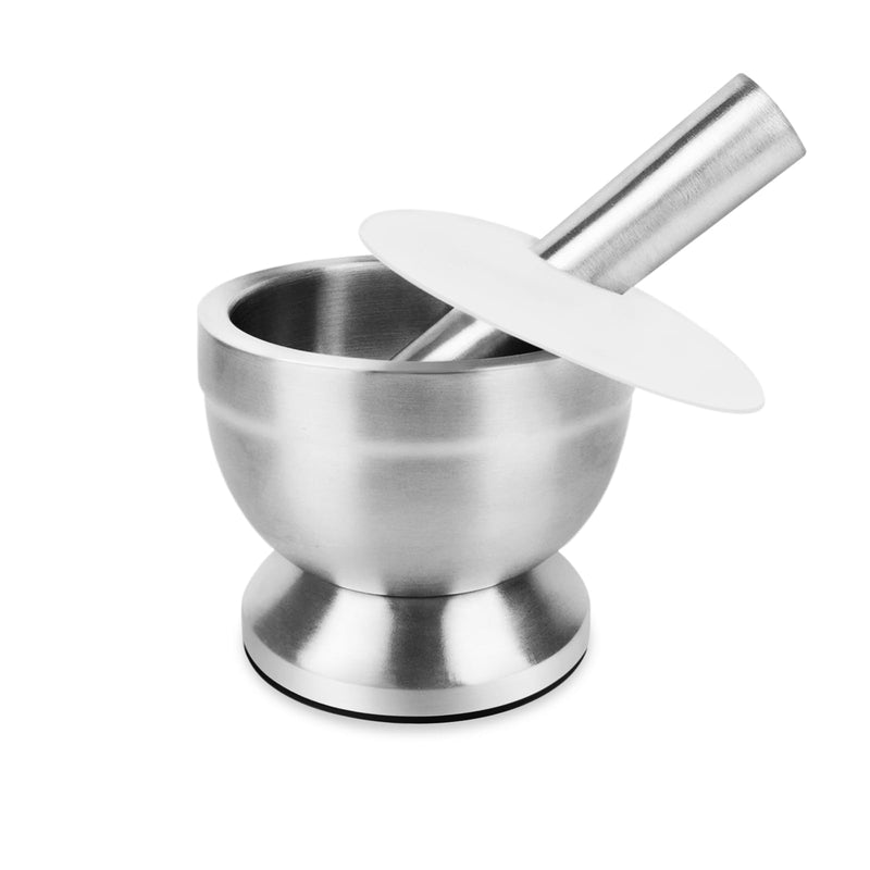 ZUFECY Stainless Steel Mortar and Pestle Set, Herb Grinder Pill Crusher with Non-Slip Base, Kitchen & Pharmacy Grinder for Spices and Herbs