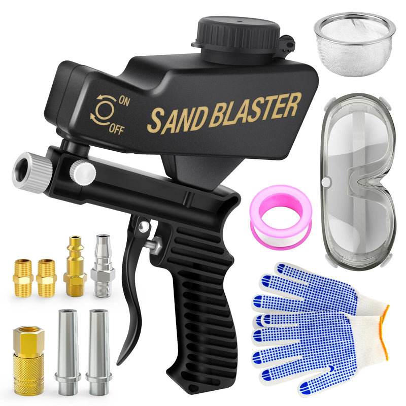 Small Handy Sand Blaster, Air Portable Sand Blasters Kit for Grinding and Polishing Burrs and Rust Removal on the Surface of Metal Materials