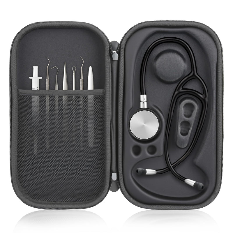 1 Pack Digital Stethoscope Case - 13.19x7.48x1.77 Inches Large Carrying Case, Fits Digital/Cardiology Stethoscopes (Black)