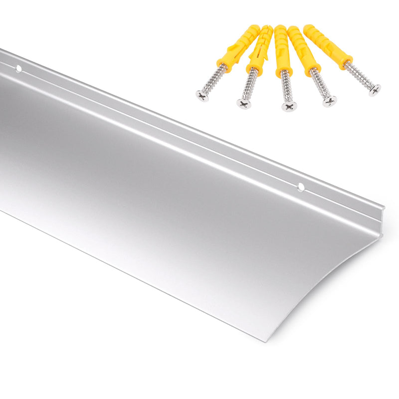 40" L Aluminum Door Rain Drip Guard Overhead, Extra Wide 4" W Door and Window Rain Deflector, Metal Door Drip Cap for Exterior Doors Window Top Roof (Silver, 1pcs) 40 Inches-1pcs Silver