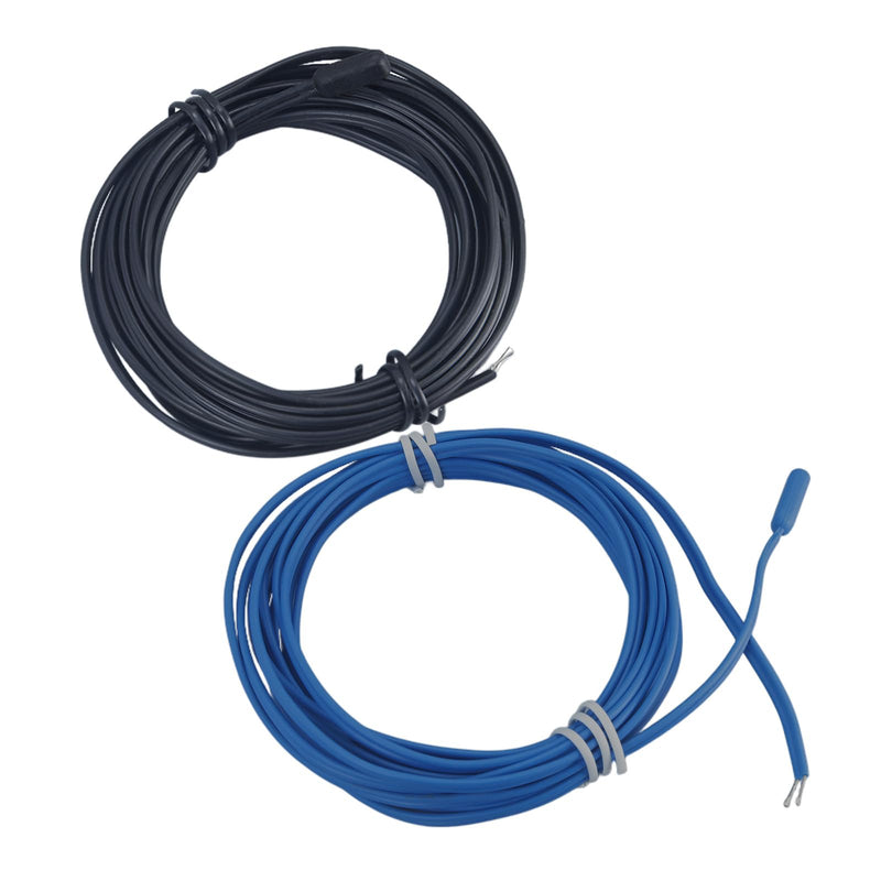 2-Pack Commercial Freezer Temperature Sensor Black/Blue 119-inch Cable Length Can Be Cut to Length