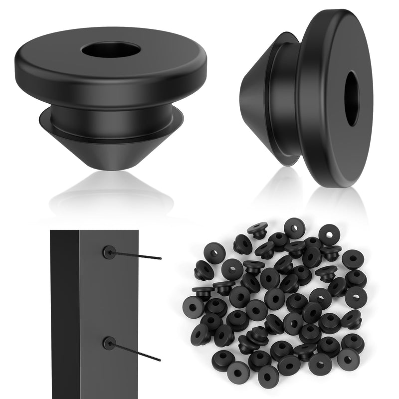 venugny Cable Railing Rubber Grommets，Ideal for 1/8-inch, 5/32-inch & 3/16-inch Stainless Steel Cables, Perfectly Compatible with Metal Posts for All Cable Railing Systems (100) 100