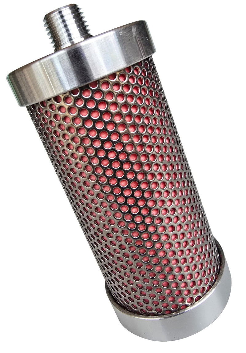 XY-02 Air Compressor Muffler 1/4" NPT Air Exhaust Muffler Silencer for Compressor Dryer Compressed Air Equipment and Systems, Single Chamber 145 PSI, Replacement Part
