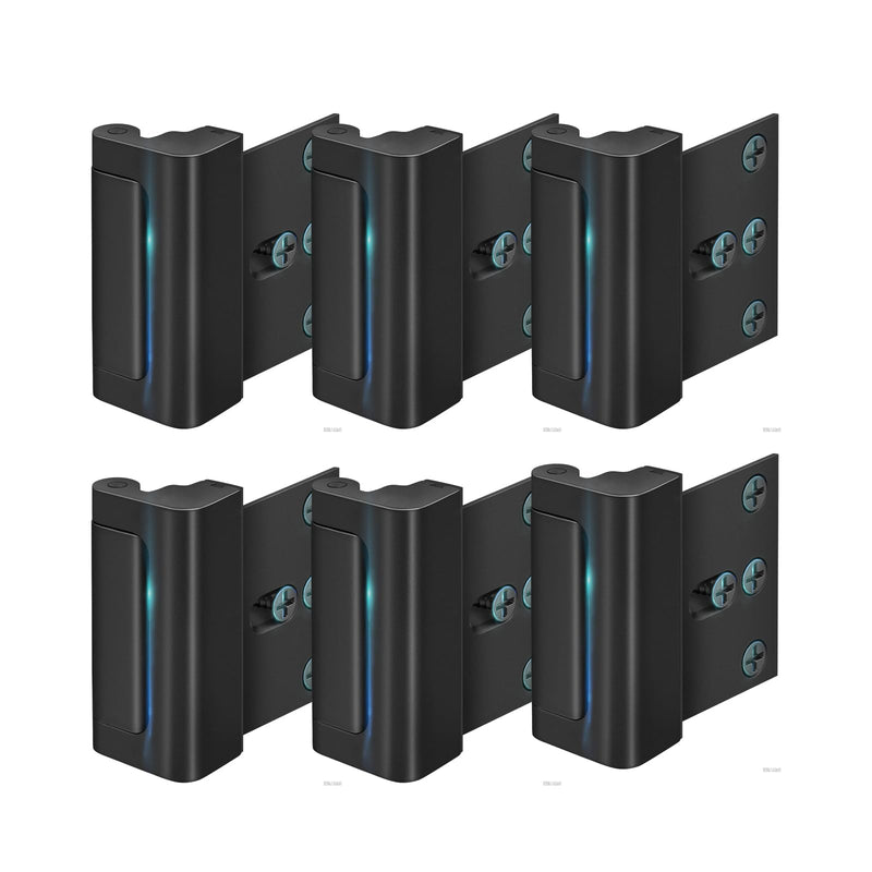 Home Security Door Lock, 3 Pack Childproof Door Reinforcement Lock,Upgrade Flip High Night Lock to Defend Your Home Kids (6, Black)