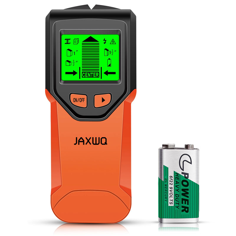 Stud Finder Wall Scanner - 5 in 1 Stud Finder Tool w/Microprocessor Chip and HD LCD Display, Stud Detector Beam Finders for the Center and Edge of Wood AC Wire Metal Studs Joist Pipe Blood Orange