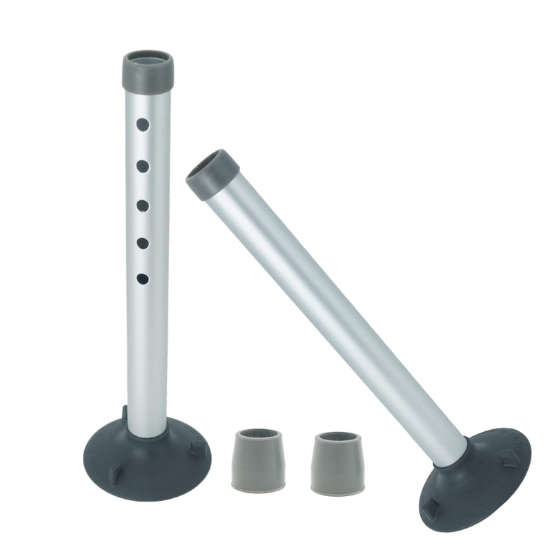 Universal Foot Tube and Suction Cup Tips for Toilet Safety Rail, Shower Chair, and Bath Bench - 5 Adjustable Heights, Replacement Suction Cup Tips and Aluminum Tubes, Easy Install, 2 Pack