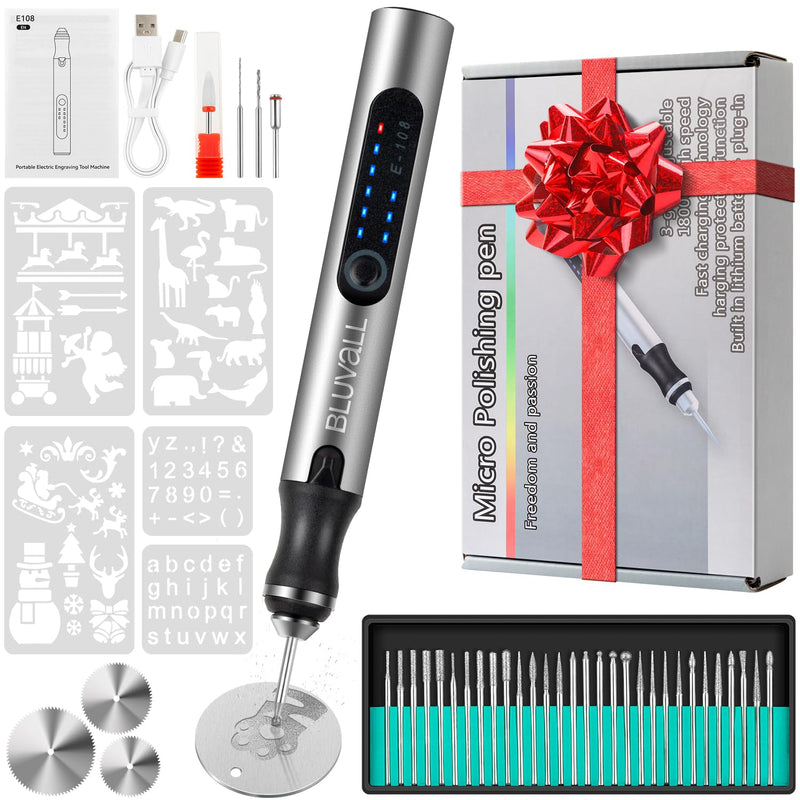 Electric Engraving Pen with 37 Bits, USB Rechargeable Cordless Engraving Machine, Portable DIY Rotary Engraver Tool For Jewelry Wood Glass Stone Carving Standard Packaging