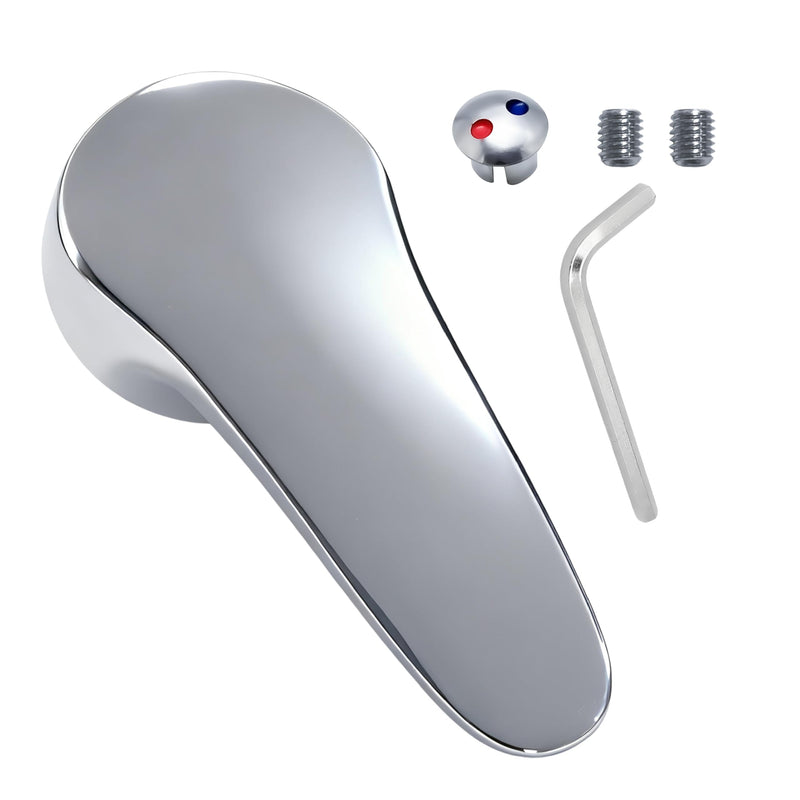 Single Shower Faucet Handle Replacement,Shower Handle,Compatible with 40mm Faucet Cartridge(Cartridge Stem 10 * 10mm),for Single Handle Bathroom Faucet,Shower Faucet,and Kitchen Faucet Shower Handle-Silver-4