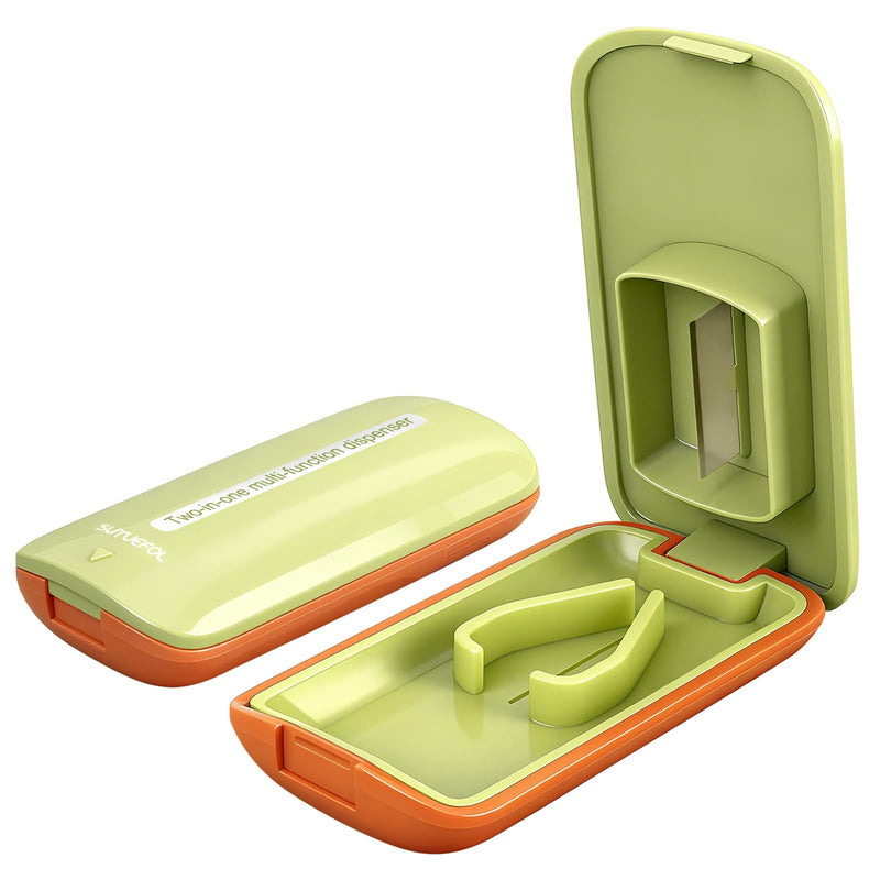 JohnBee Pill Cutter - Sharp & Durable Silicone Pill Splitter, Non-Slip Base, Portable Tablet Cutter for Daily Medication, Vitamins & Supplements. Designed for Swallowing Difficulties & Pets (Green) Green