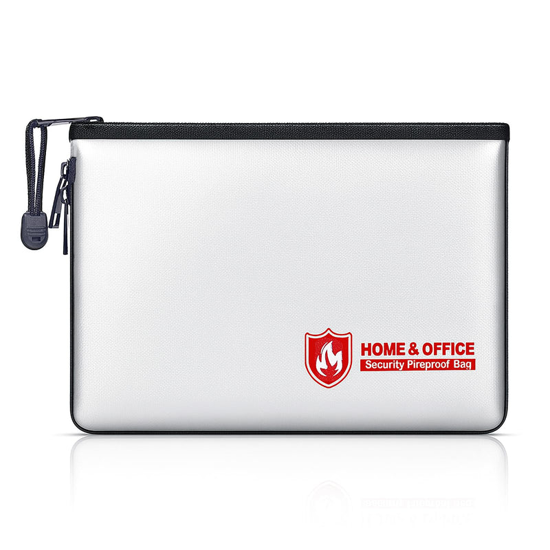 Fireproof Document Bag(3000℉),Waterproof Fireproof Money Bag for Cash with Zipper, Important Document Storage Organizer for Valuables, Legal Documents Safe（18”x 11”）