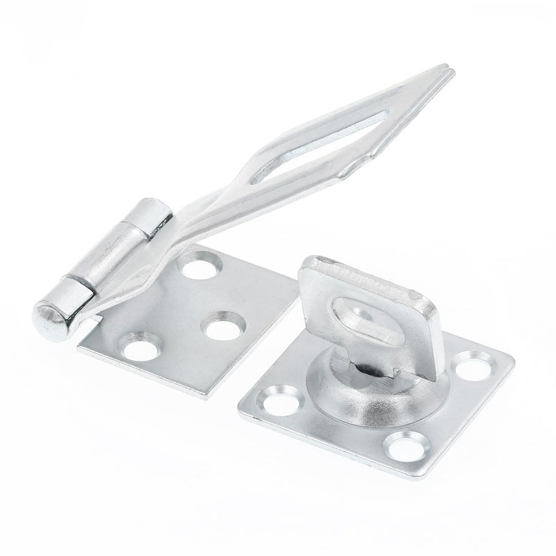 Prime-Line U 117120 Door and Gate Safety Hasp Hinge Latch, 3-1/2 inch | Swivel Staple, With Screws, Zinc Plated, Single Pack