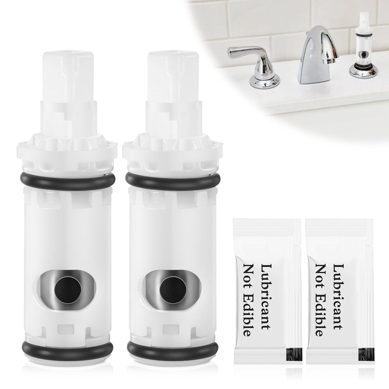 Faucet Cartridge Replacement Kit Compatible with Moen 1224 1224B Double Handle Faucets and Tub/Showers, Bathroom Faucet Replacement Parts with Cartridges and Lubricant(2 Pcs) 2