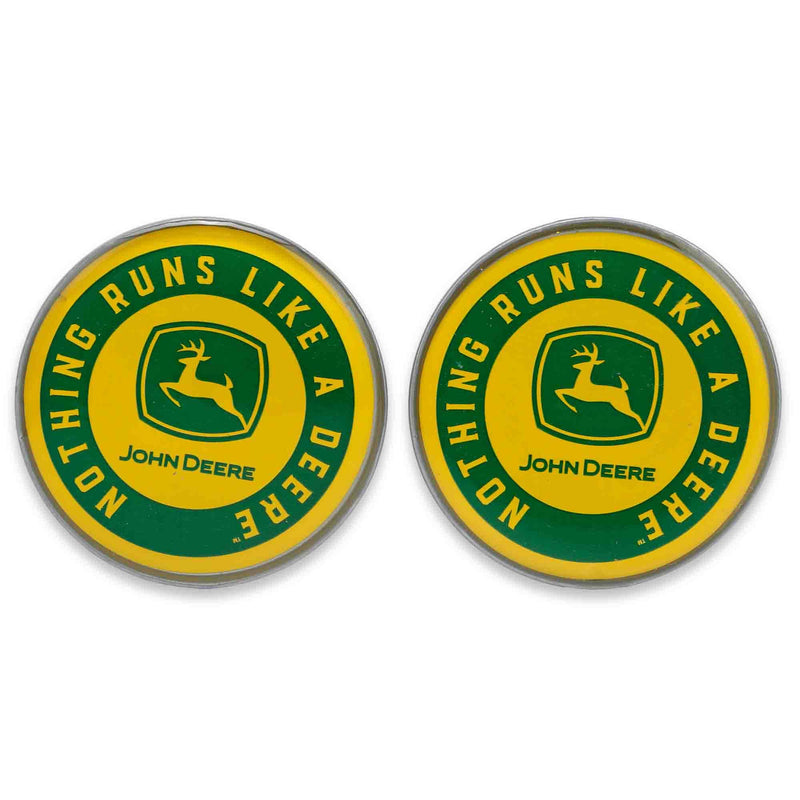 Open Road Brands John Deere Runs Like a Deere Acrylic Knobs - Functional John Deere Knobs for Dresser or Cabinet - Pack of 2 Yellow