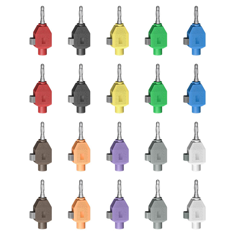 Goupchn 20PCS 4mm Banana Plugs Quick Wiring Connect Banana Connectors Ten Colors for DIY Electrical Testing