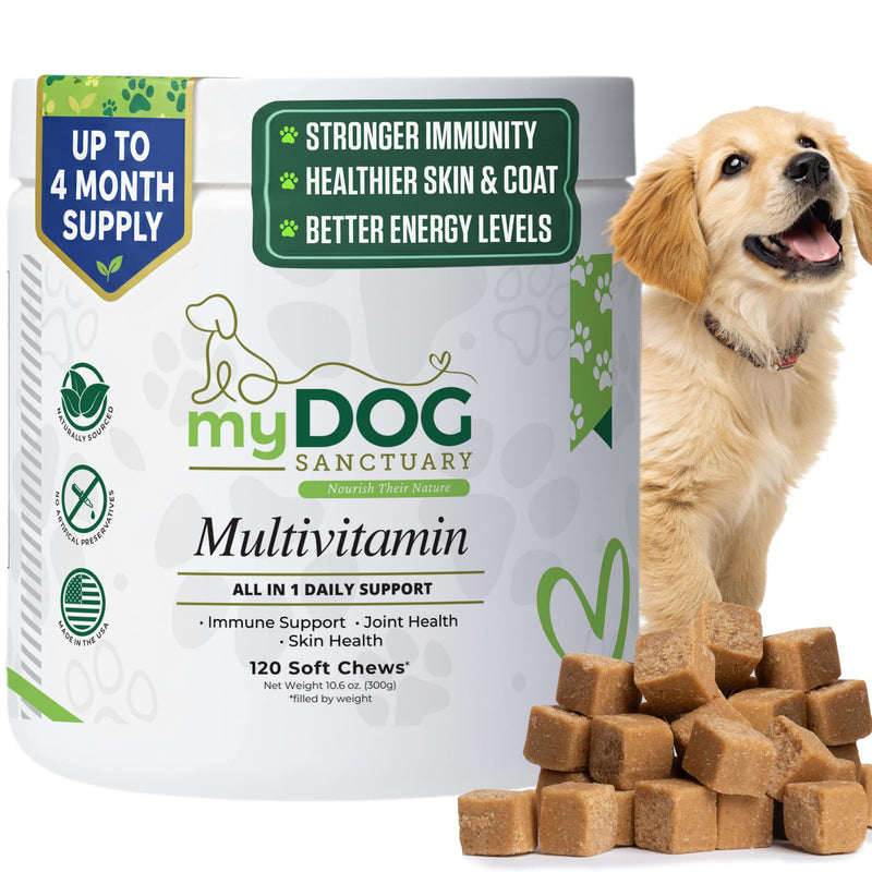 14-in-1 Multivitamin for Dogs – 120 Bacon Soft Chews | Daily Vitamins with Joint Support, Immune Health, Skin & Coat | A, D3, E, C & B-Complex | All Breeds & Ages