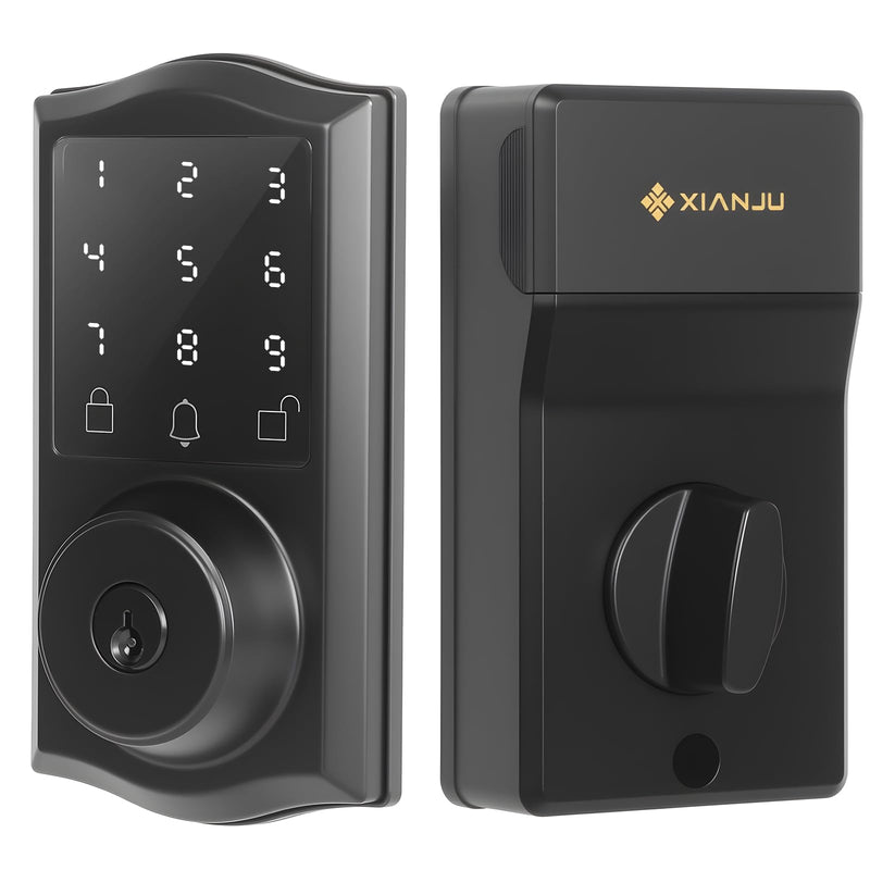 Smart Keyless Entry Door Lock with App Control, Electronic Touchscreen Keypad Deadbolt with Doorbell, App Remote, Voice Prompt, Auto Lock, IP55 Waterproof, 500+ User Capacity, Easy Installation