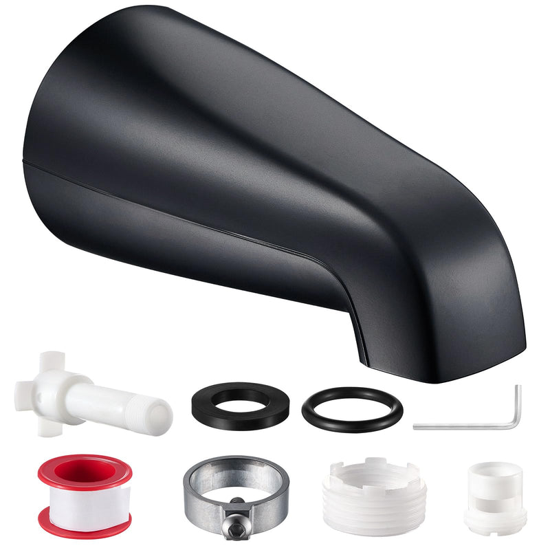 Universal Bathtub Faucet Tub Spout – Fast-Fill, No-Leak, Easy Install Metal Tub Faucet Replacement, Fits 1/2" Slip-Fit Copper Pipe and 1/2" IPS & 3/4" IPS Thread Connections (Matte Black) Matte Black