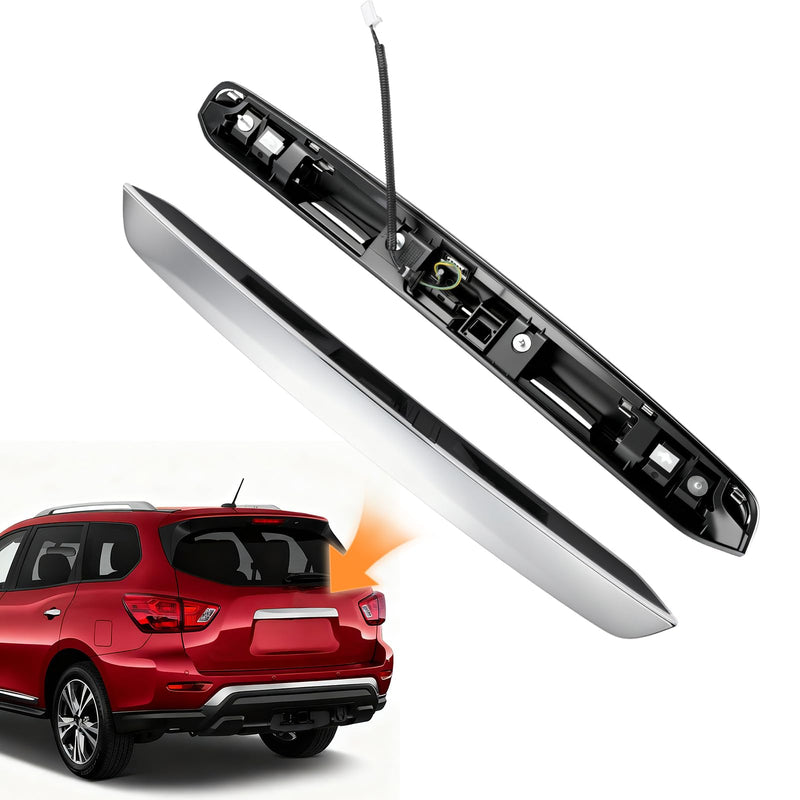 ACLONG Chrome Rear Tailgate Handle Garnish Finisher Molding Compatible with Nissan Pathfinder 2013-2019 Liftgate Handle Trim Replacement for 90810-9PG0A 90810-3KA0A