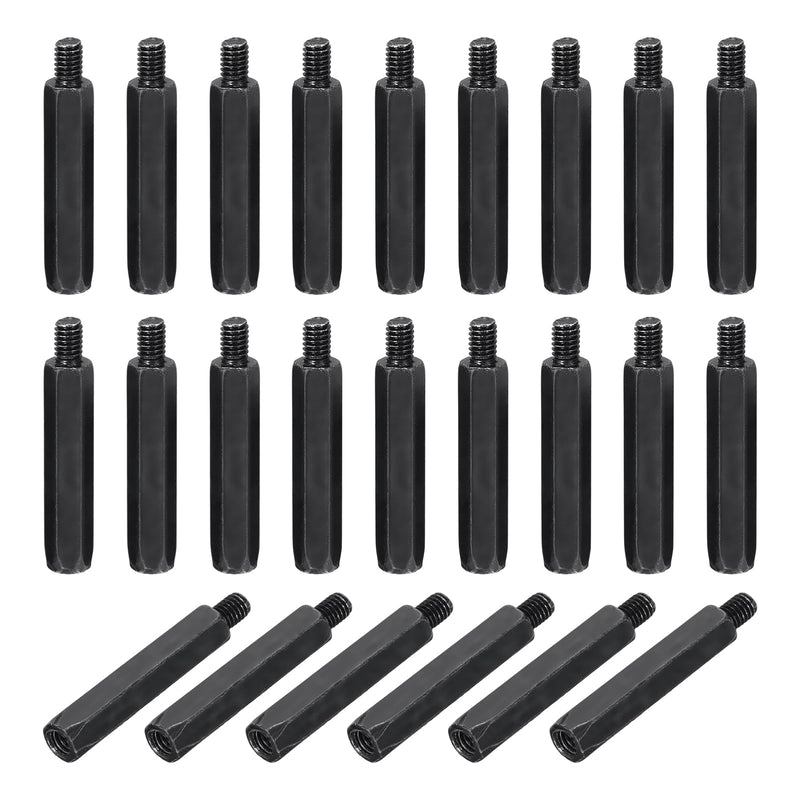 PATIKIL 48pcs M4x30mm+6mm Male Female Hex Standoff, Carbon Steel PCB Motherboard Spacer Standoffs for Computer Cases Circuit Boards FPV Drone Quadcopter, Black