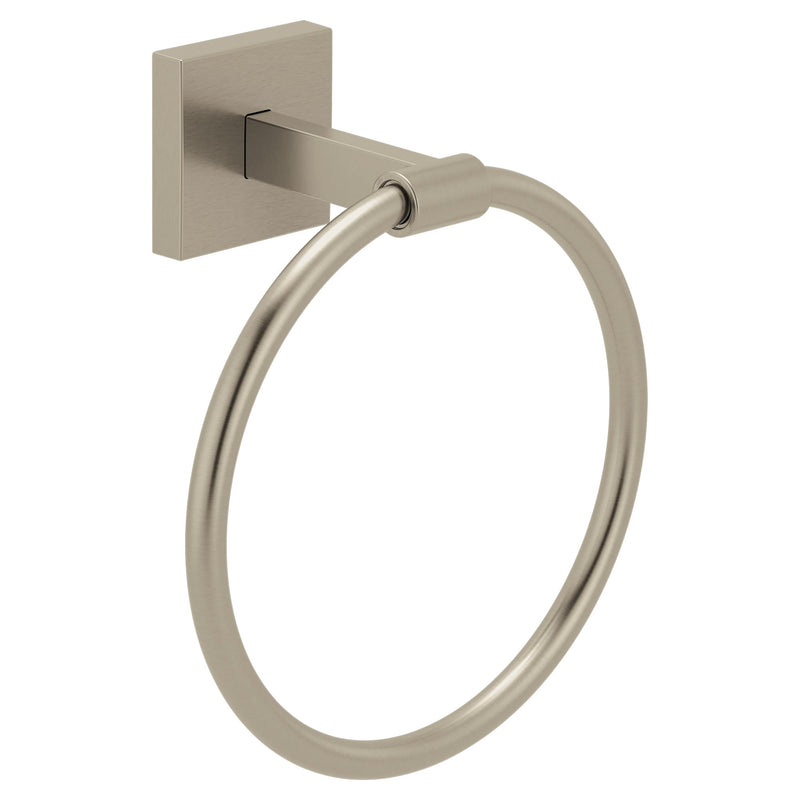 Moen Triva Brushed Nickel Contemporary Wall Mount Bathroom Hand Towel Ring, BP1885BN