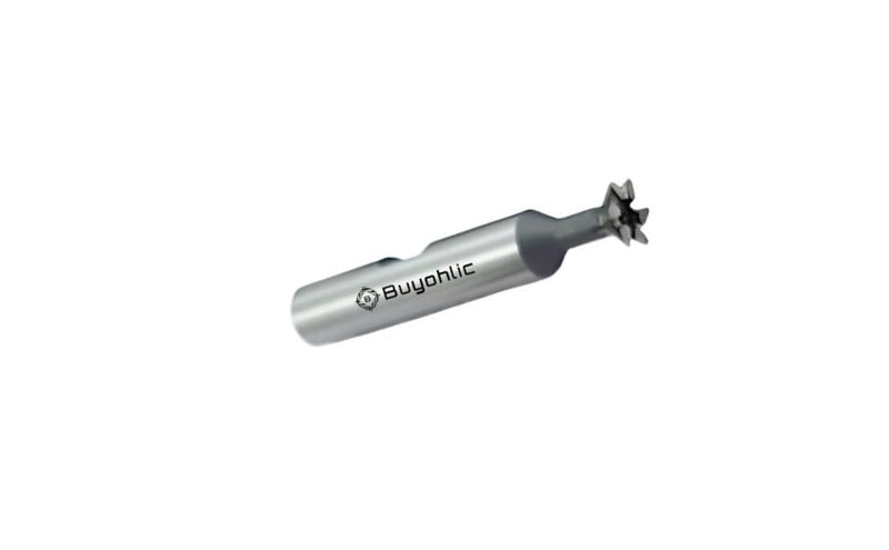Buyohlic Double-Edged Durable Dovetail Cutter HSS End Mill Tool for Metalworking & Machining (60°) (1/2" Inch) 1/2" Inch