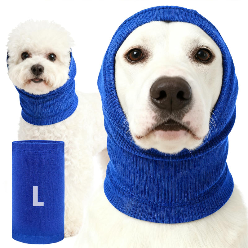 Quiet Dog Ear Muffs 1Pack, Anxiety Relief & Dog Ear Muffs Noise Protection for Grooming, Bathing, Fireworks, and Thunder – Soft Elastic Head and Ear (Large, Blue) Large