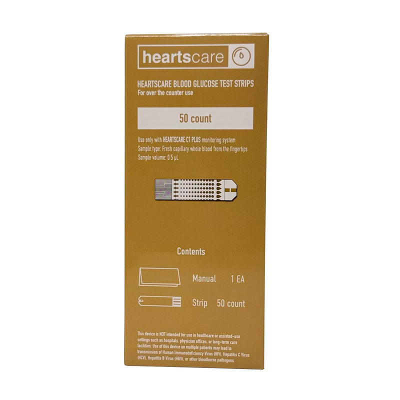 HeartsCare Blood Glucose Test Strips 50 Counts - C1 Plus only