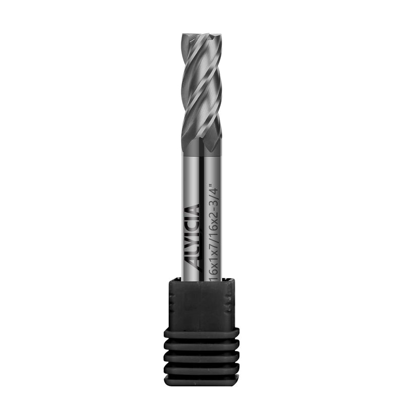 7/16" Carbide Square End Mill 4 Flute AlTIN Coated CNC Milling Bits for Alloy Steels, Hardened Steels, Cast Iron 1 7/16 in