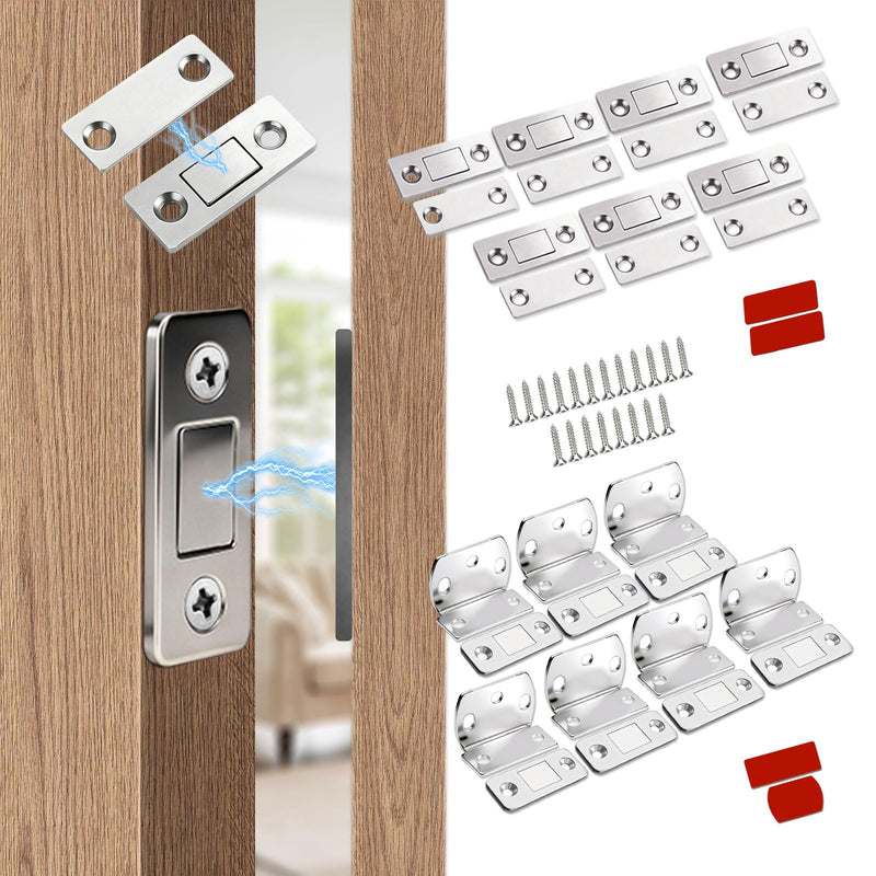 Cabinet Magnets Stick On 14 Pack, Magnetic Door Catch Ultra Thin, Quiet Cabinet Door Magnets, Punch-Free for Sliding Door Kitchen Cupboard Closure Closet Door Closer