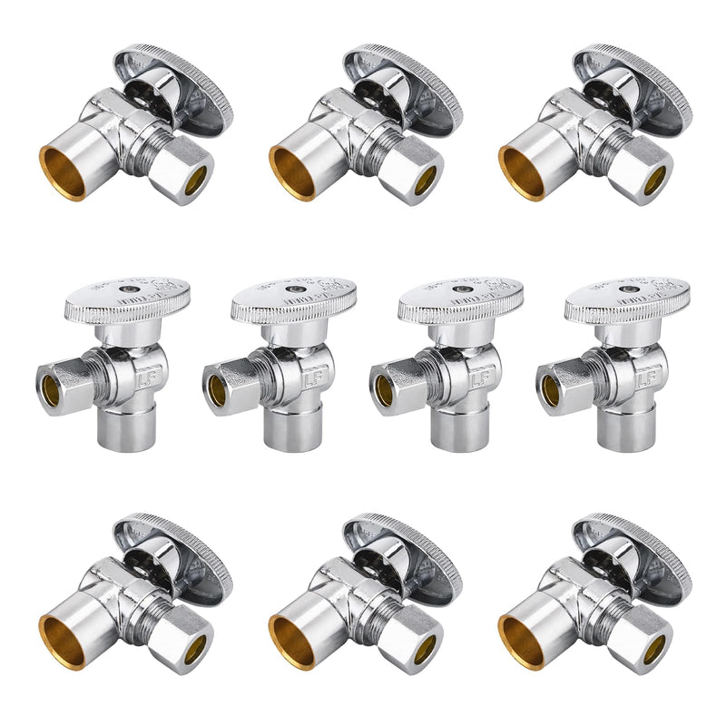10 Pack Foskan Sweat Angle Stop Valve,1/2" Sweat x 3/8" OD 10