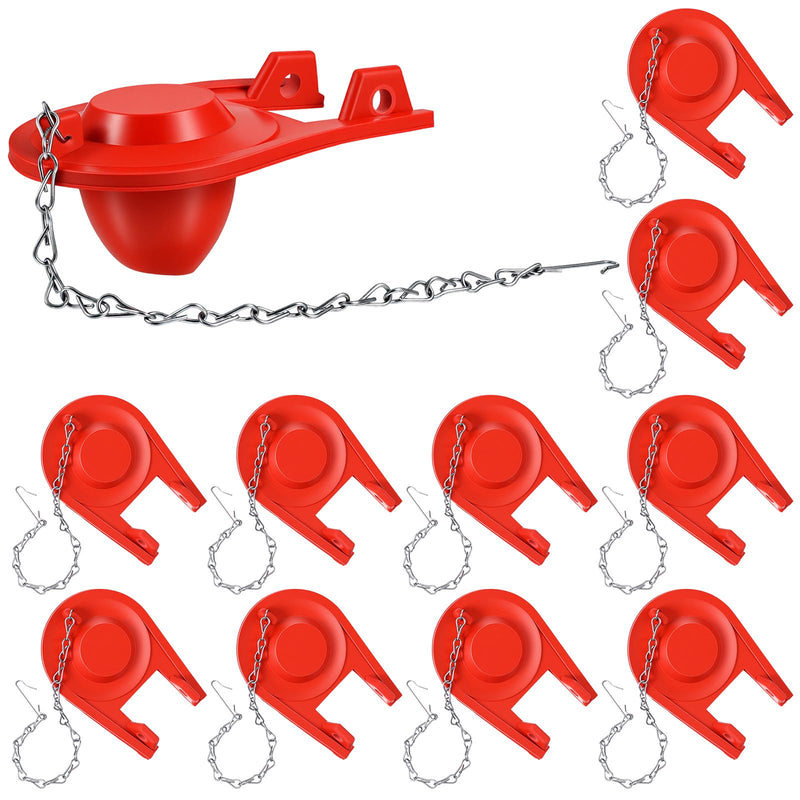 10 Pcs 2 Inch Toilet Flapper Replacement Kit Universal Toilet Tank Flap Rubber Plug Flapper with Stainless Steel Chain for Most Toilets,Flush Valves, Water Saving G-Max