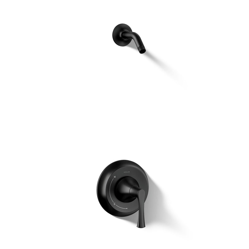 Kohler TLS35938-4-BL Buckley™ Rite-Temp® shower trim kit, without showerhead, Matte Black Rectangular