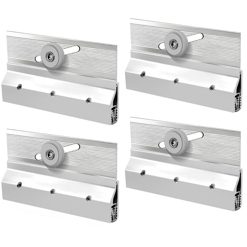 4 Pack M 6053 Frameless Shower Door Roller Assemblies – 3/4" Plastic Wheels with Ball Bearings,Chrome Aluminum Bracket,Replacement Kit for Glass Sliding Doors Parts