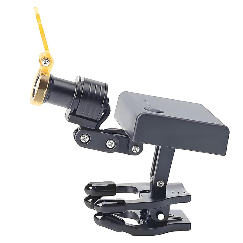 Dental LED Headlamp, Cordless 5W, Rechargeable Battery, Universal Clip, 3 Adjustable Joints, 4 Brightness Levels, Compatible with Loupes