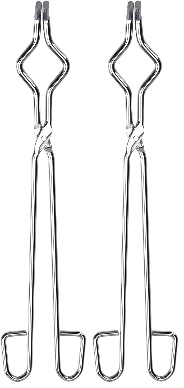 stonylab Crucible Tongs, 16 Inch Stainless Steel Crucible Tongs Laboratory Tongs for Securely Gripping (Pack of 2) 16 In (Pack of 2)