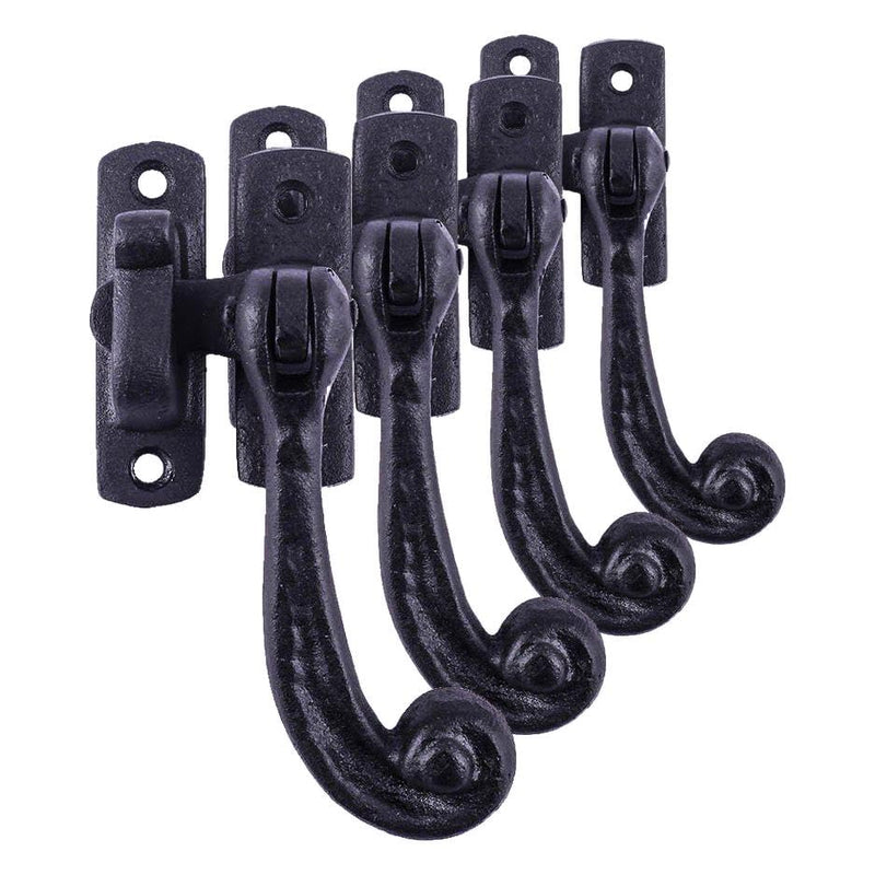 Renovators Supply Manufacturing Window Sash Lock 3.75 in. Wrought Iron Traditional Window Locks with Mounting Hardware (Pack of 4) Pack of 4