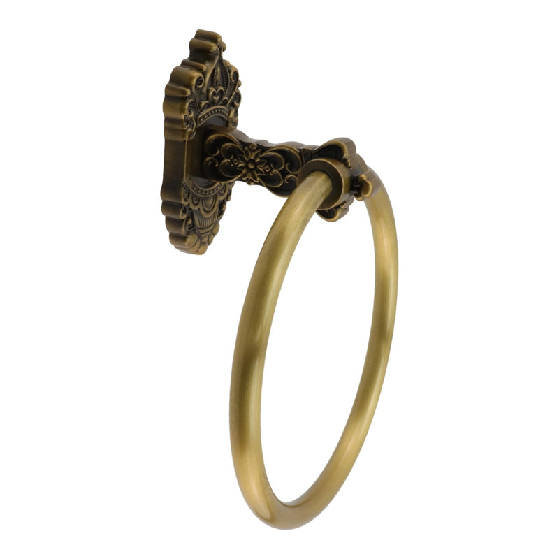 Antique Brass Towel Ring, Lightweight Metal Wall Mount Towel Holder 6.5 Inch Hand Towel Rack for Kitchen, Bathroom, Matte Finish, Easy to Install 16.5cm/6.50" Antique Brass