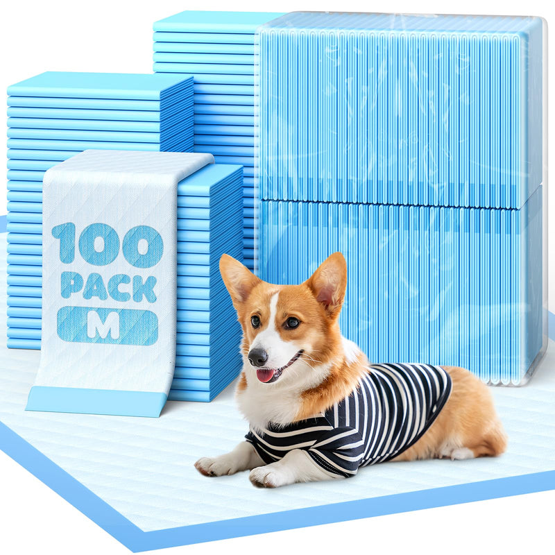 Puppy Pads - Super Absorbent & Spill-Proof Pee Pads for Dogs with 6-Layer Material, Quick-Dry & Hassle-Free Potty Pads for Floors, Furniture, Vehicle, 22" × 22", 100 Packs 22" × 22" - 100 Packs