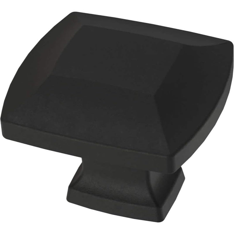 Liberty Scalloped Footing 1-3/16 in. (30 mm) Classic Matte Black Rectangular Cabinet Knobs (10-Pack) P45949C-FB-K1