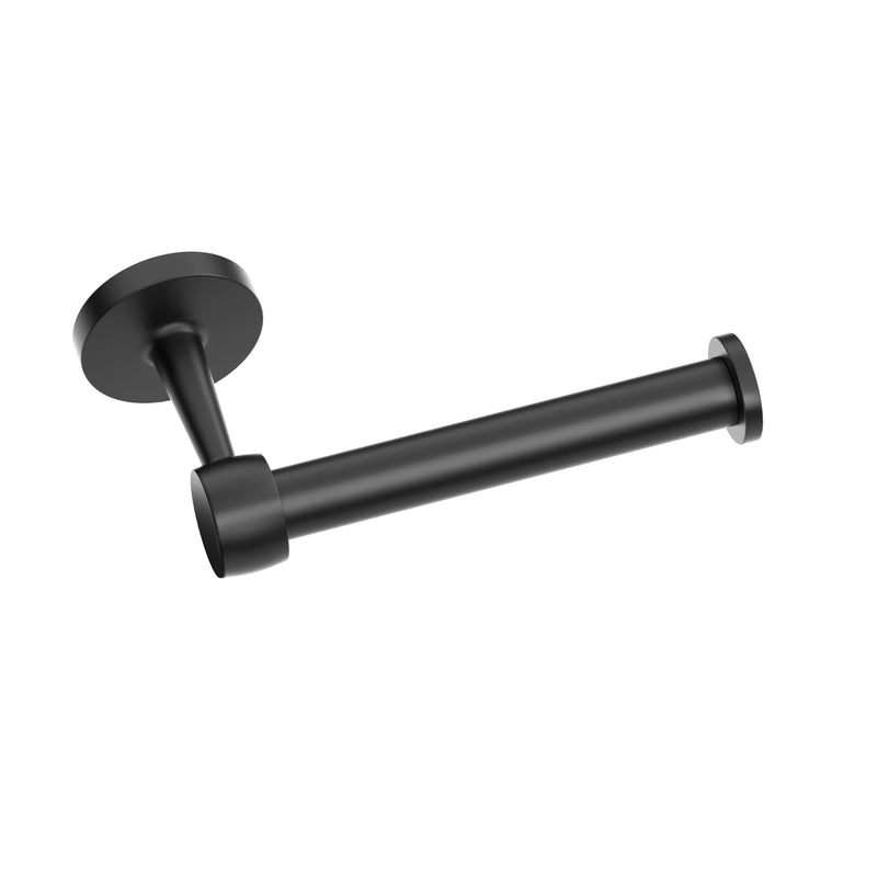 Gatco 5213MX Gibson Euro Toilet Paper Holder | Modern Open Arm Wall-Mounted TP Holder | Retro Curves, Stylish Decorative Hardware, Heavy Duty Metal, EZ Ancor Mounting | Matte Black Finish Modern Matte Black