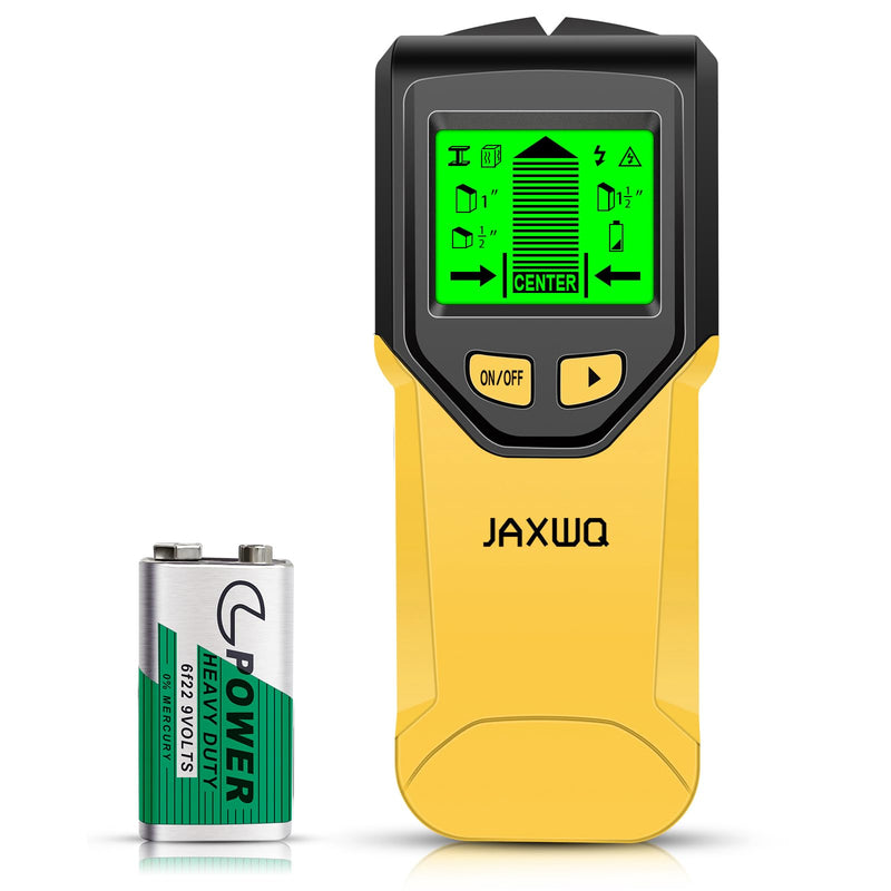 Stud Finder Wall Scanner - 5 in 1 Stud Finder Tool w/Smart Chip and HD LCD Display, Stud Detector Beam Finders for the Center and Edge of Wood AC Wire Metal Studs Joist Pipe (Buttercup) Buttercup