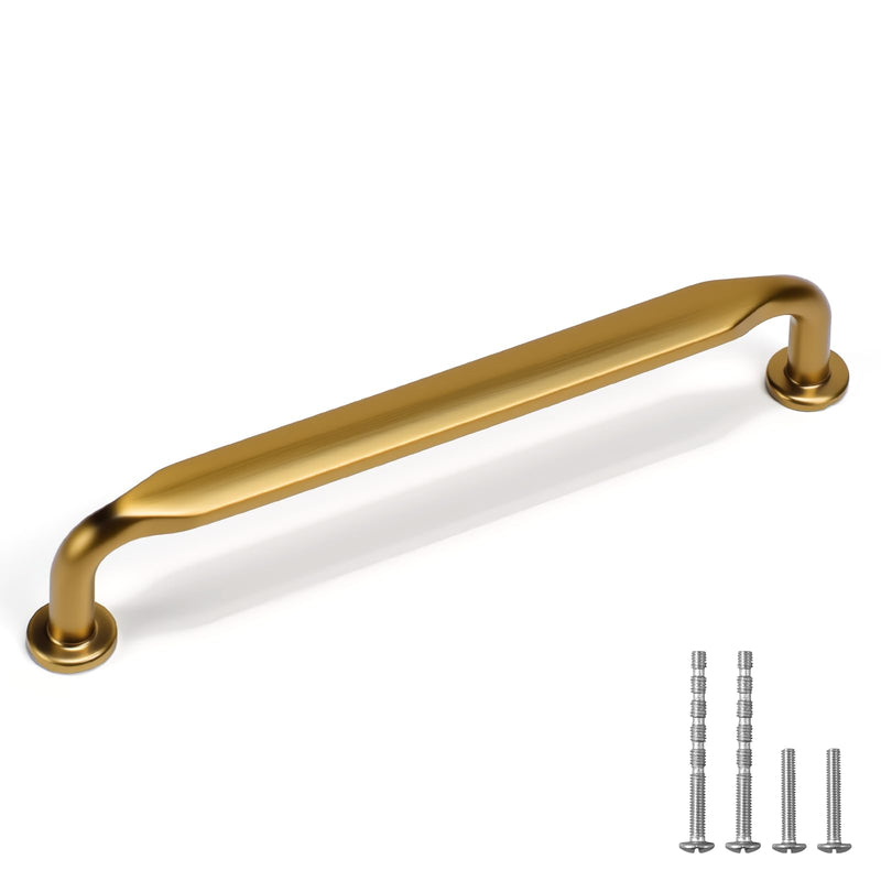 YAGU 10 Pack Top Champagne Bronze Kitchen Cabinet Pulls 5 Inch(128mm) Hole Center Solid Dark Gold Dresser Drawer Handles Furniture Honey Bronze Hardware for Cupboard Wardrobe Closet Vanity 5''/128MM Hole Center