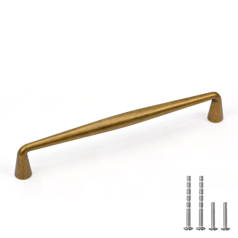 YAGU 6 Pack Top Antique Brass Kitchen Cabinet pulls 6.3 Inch(160mm) Hole Center Solid Vintage Bronze Dresser Drawer Handles Furniture Aged Hardware for Cupboard Wardrobe Closet Vanity 6.3''/160MM Hole Center