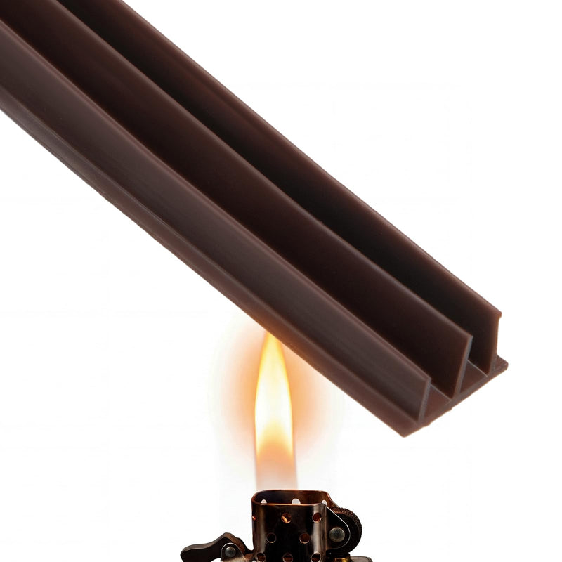 2 Roll Adhesive Backed Fire/Smoke Seal Flexible Silicone Weather Stripping Gasket Smoke Seal for Door Window Fireplace Commercial(0.5" W X 0.37" H X 17' L,3 Layer,Dark Brown) 0.5" W X 0.37" H X 17' L 3 Layer Dark Brown