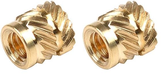 in-saiL 50pcs/Pack M6x6.35mm, OD8.7mm Heat Staking Threaded Inserts for Plastic Embed Nut Parts Brass C3604 (Pack of 2) M6*6.35mm-OD8.7mm/C3604 (Pack of 2)